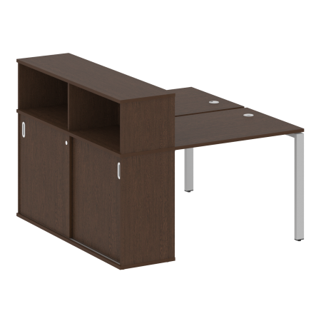 Рабочая станция с опорным шкафом-купе Metal System Style БП.РС-СШК-2.1 1410x1475x1098 (Венге Цаво/Серый металл)