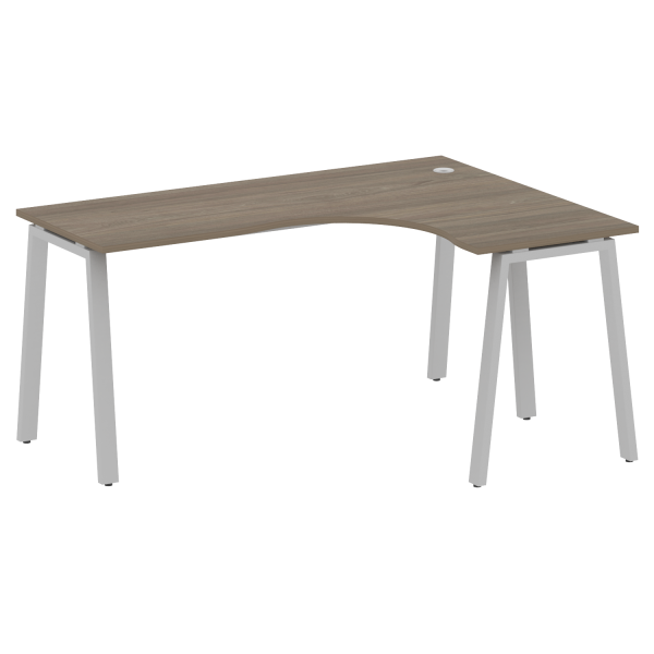 Стол криволинейный правый Metal System Style БА.СА-4 Пр 1600x1200x750 (Вяз/Серый металл)