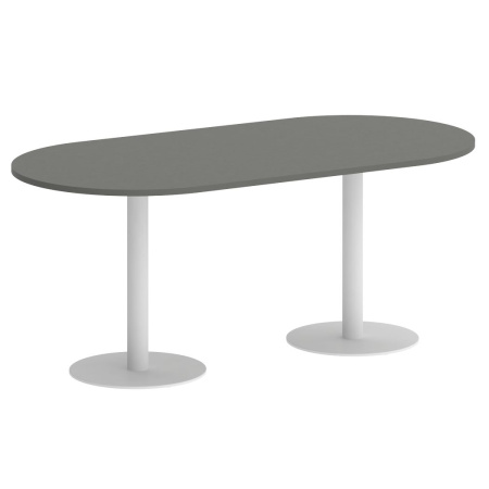 Стол овальный VR.SP-5-180.1 1800x900x750 (Металлик/Белый Металл)