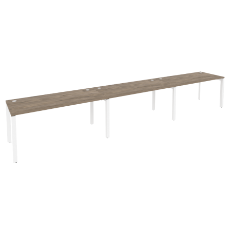 Рабочая станция на П-образном м/к Onix O.MP-RS-3.4.7 4740x720x750 (Тиквуд Темный/Белый Металл)