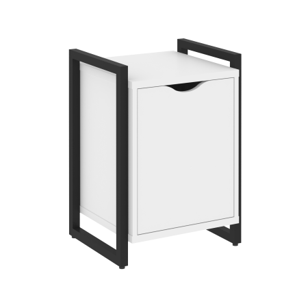 Тумба на регулируемых опорах с распашным фасадом VR.L-T2.O 500x460x719 (Белый Бриллиант/Черный металл)