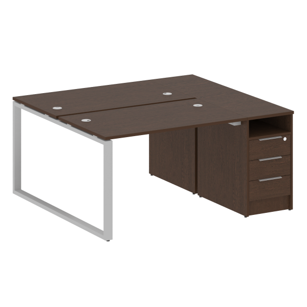 Рабочая станция Metal System Style БО.РС-СТП-2.2 1612x1475x750 (Венге Цаво/Серый металл)