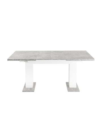 Стол Clyde 110-168*75 бетон/белый (Стол обеденный Clyde белый)