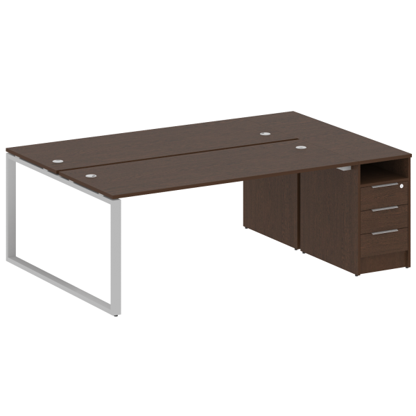 Рабочая станция Metal System Style БО.РС-СТП-2.5 2212x1475x750 (Венге Цаво/Серый металл)