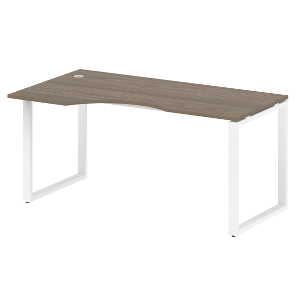Стол криволинейный левый Metal System Style БО.СА-1 Л 1600x900x750 (Вяз/Белый металл)
