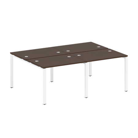 Рабочая станция на 4 раб. места Metal System Style БП.СМ-4.1 2000x1475x750 (Венге Цаво/Белый металл)