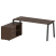 Рабочая станция с тумбой на А-образном м/к Metal System Style БА.РС-СТС-2.5 (L) 1900x1520x750 (Дуб наварра/Серый металл)