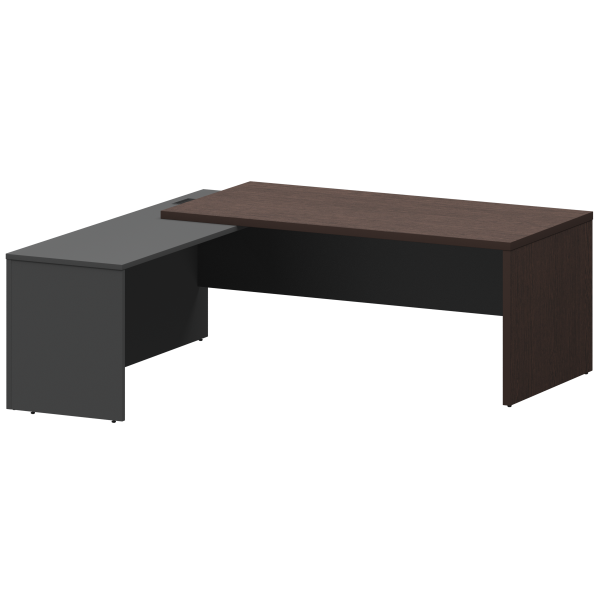 Стол руководителя левый Кортез KZP-20L 2000x2000x750 (Дуб венге/Графит)