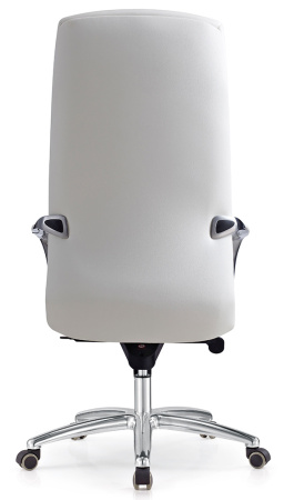 Кресло руководителя _DAO белый кожа крестов. алюминий (Белый)