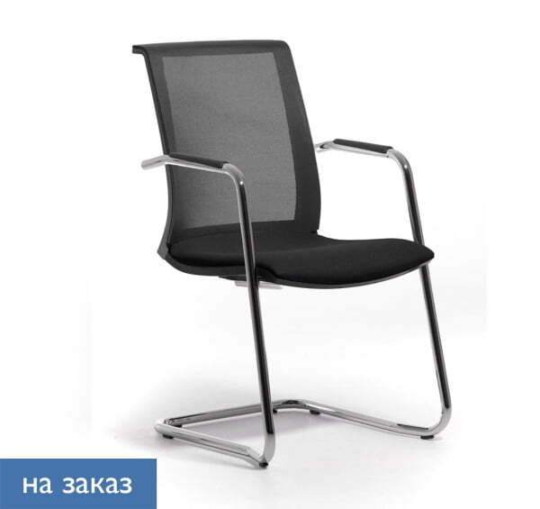 SKIN Кресло на полозьях ткань (Черный/Черный)