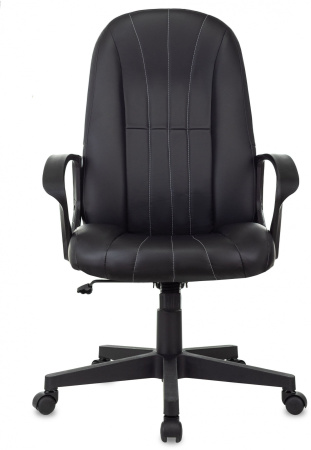 Кресло руководителя T-898 черный Leather Black эко.кожа крестов. пластик (Черный)