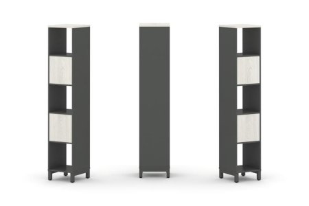 Набор стеллажа 1 сторонний, 5 ярусов SN.NS-511 (387х400х1982) (Антрацит/Дуб Наварра/Металл Антрацит)