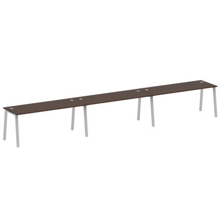 Рабочая станция на 3 рабочих места на А-образном м/к Metal System Style БА.СМ-3.5 5400x720x750 (Венге Цаво/Серый металл)