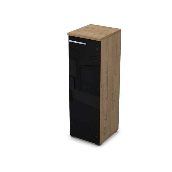 9ПП.017.7 Пенал средний со стеклом (400x450x1245), правый (Teakwood)