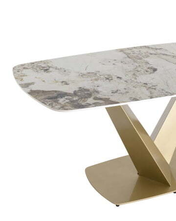 Стол обеденный Аврора 180*90 керамика светлая (Стол обеденный Аврора серый)