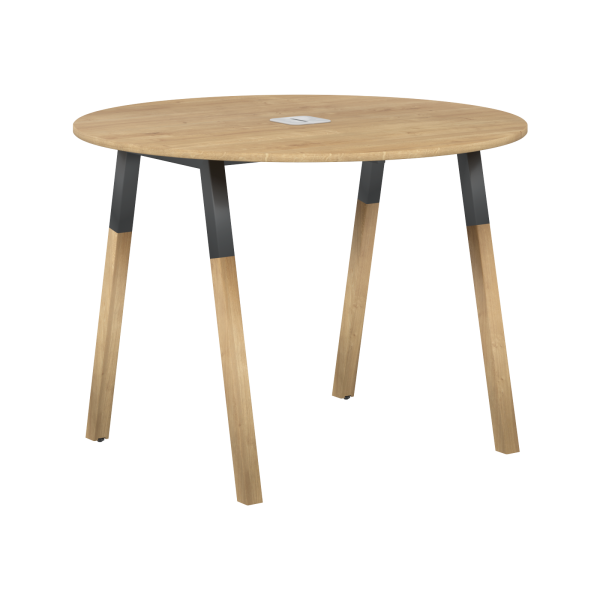 Стол для переговоров Forta FRST 1020 D=1020xx733 (Дуб Гамильтон/Черный графит)