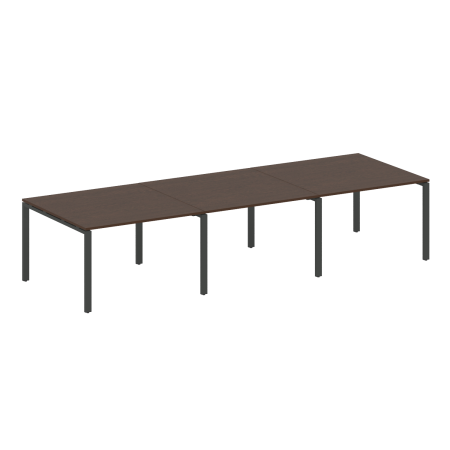 Переговорный стол 3 столешницы Metal System Style БП.ПРГ-3.2 3600x1235x750 (Венге Цаво/Антрацит металл)