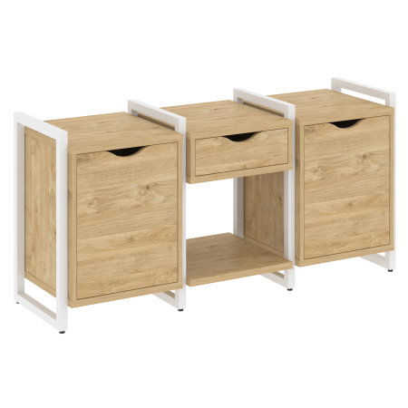 Тумба на регулируемых опорах наборная VR.L-TN-7.O 1440x460x719 (Тиквуд Светлый/Белый металл)