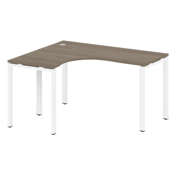 Стол криволинейный левый Metal System Style БП.СА-3 Л 1400x1200x750 (Вяз/Белый металл)