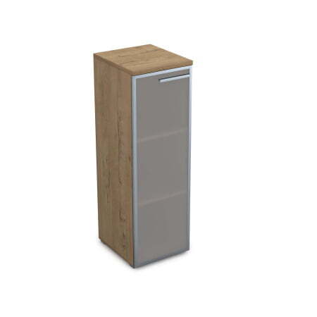 9ПП.017.6 Пенал средний со стеклом (400x450x1245) , правый (Teakwood)