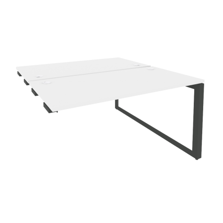 Стол-приставка двойной на О-образном м/к к опорным элем. Onix O.MO-D.SPR-3.7 1380x1475x750 (Белый Бриллиант/Черный металл)