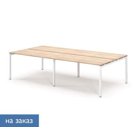 TOUR LIGHT Бенч-система 4 рабочих места 240143 (Дуб калифорнийский/Белый металл)