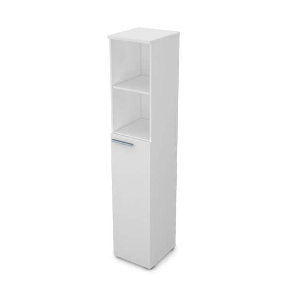 9П.005.3 Пенал высокий с открытой полкой (400x450x2045) (Белый премиум)