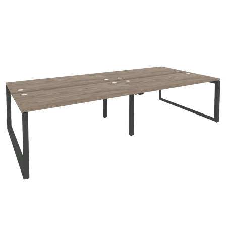 Рабочая станция на О-образном м/к Onix O.MO-D.RS-4.4.7 3160x1475x750 (Тиквуд Темный/Черный металл)