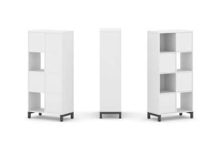 Набор стеллажа 1 сторонний, 4 яруса SN.NS-421 (754х400х1615) (Белый/Металл Антрацит)