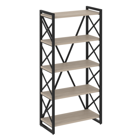 Стеллаж на регулируемых опорах-5 полок VR.L-MST.O-5.8 800x400x1650 (Дуб Аттик/Черный металл)
