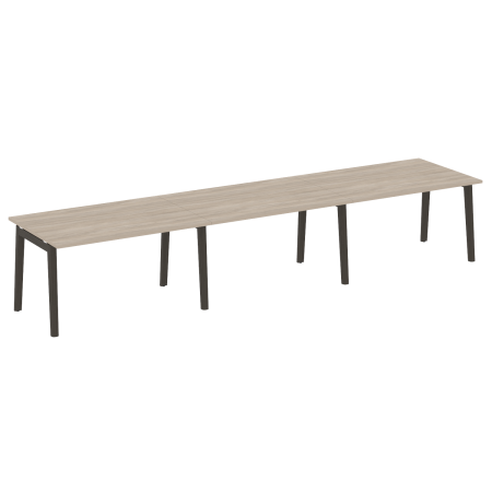 Стол переговорный на деревянных опорах Onix Wood OW.PRG-3.3 4140x980x750 (Дуб Аттик/Дуб Темный)