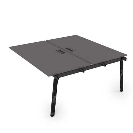 10БДС.289 Стол системы Бенч, сдвоенный, на 2 рабочих места - средний (1400x1635x750) (Graphit mattЧерный глянец)