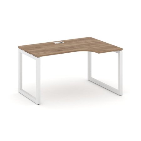 Стол рабочий эргономичный SN-5O.SPA-001(R) (1380х600/980х750) (Дуб Табак/Металл Белый)