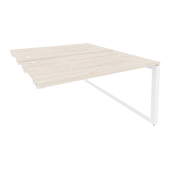 Стол-приставка двойной на О-образном м/к к опорным элем. Onix O.MO-D.SPR-3.8 1380x1635x750 (Денвер Светлый/Белый Металл)