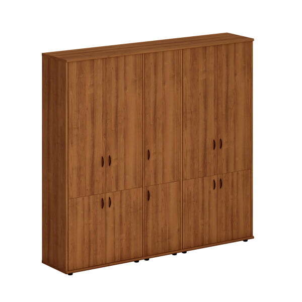 Шкаф комбинированный высокий (закрытый + закрытый узкий + закрытый) Престиж Исп.58 2200x460x2030 (Темный орех)
