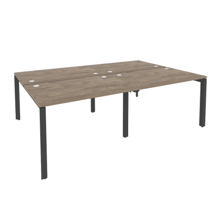 Рабочая станция на П-образном м/к Onix O.MP-D.RS-4.2.8 2360x1635x750 (Тиквуд Темный/Черный металл)