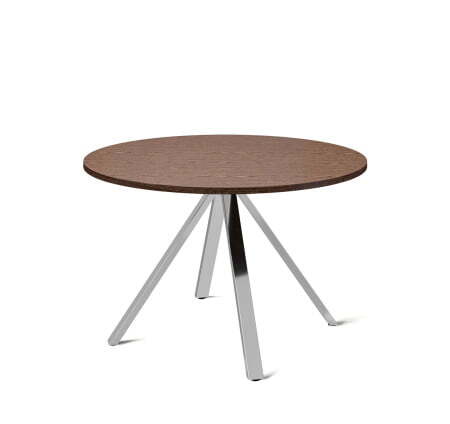 EXE Стол для переговоров круглый (Орех/Хром металл)