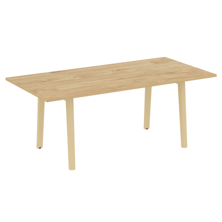 Стол переговорный на деревянных опорах Onix Wood Direct OW.PRG-19 1980x980x750 (Тиквуд Светлый/Дуб Светлый)