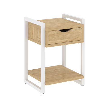 Тумба на регулируемых опорах с ящиком и полкой VR.L-T1.O 500x460x719 (Тиквуд Светлый/Белый металл)