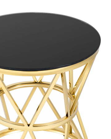 Журнальный стол 50*50 ВИВА золото стекло черное (Журнальный стол Вива золотой)
