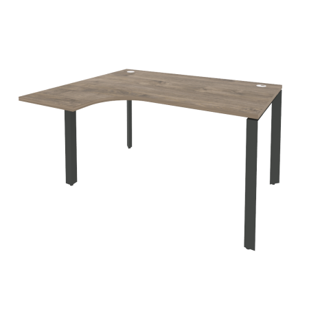 Стол эргономичный левый на П-образном м/к Onix O.MP-SA-3L 1380x1180x750 (Тиквуд Темный/Черный металл)