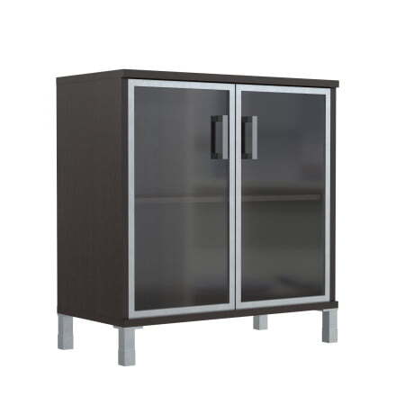 Шкаф 2 уровня, широкий стекло в AL раме Born B-410.4 900x450x920 (Венге Магия)
