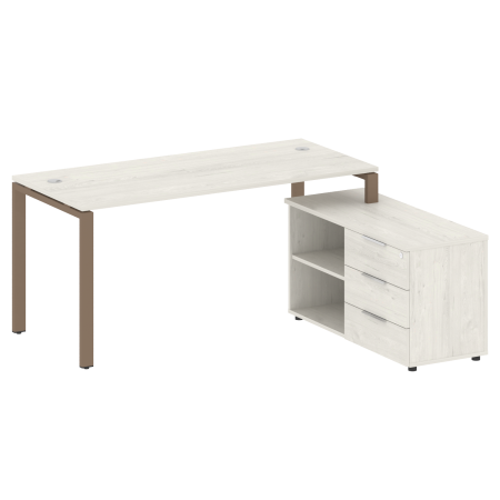 Рабочая станция с опорной тумбой правая Metal System Style БП.РС-СТС-2.4 Пр 1700x1520x750 (Дуб Наварра/Мокко металл)