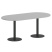 Стол овальный VR.SP-5-180.1 1800x900x750 (Серый/Белый Металл)
