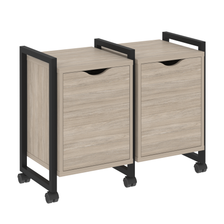 Тумба на колесных опорах наборная VR.L-TN-2.K 970x460x767 (Дуб Аттик/Черный металл)