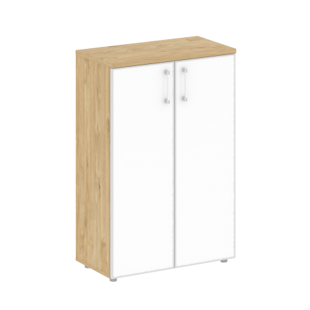 Шкаф средний широкий Shift SK.ST-2.4R white (800x420x1207) (Тиквуд Светлый-Стекло White)