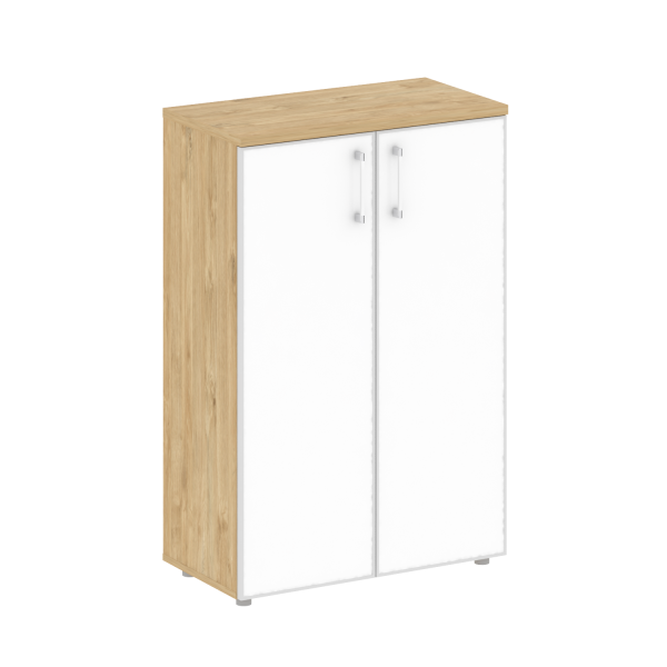 Шкаф средний широкий Shift SK.ST-2.4R white (800x420x1207) (Тиквуд Светлый-Стекло White)