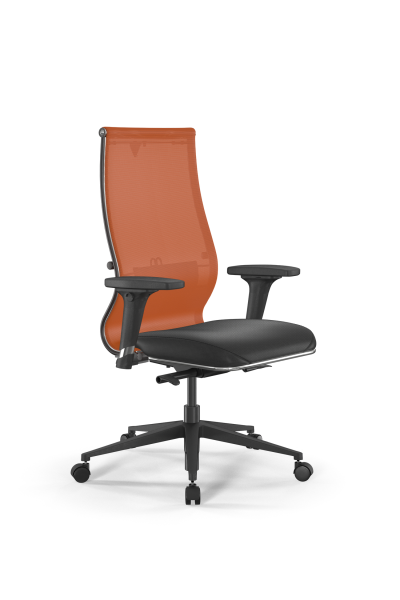 Кресло для руководителя Метта SynchroSit 10 B2-163D - T+Extra /Km00/Wm12/D02P(M24.B11.G19.W02) (Черный | Оранжевый)