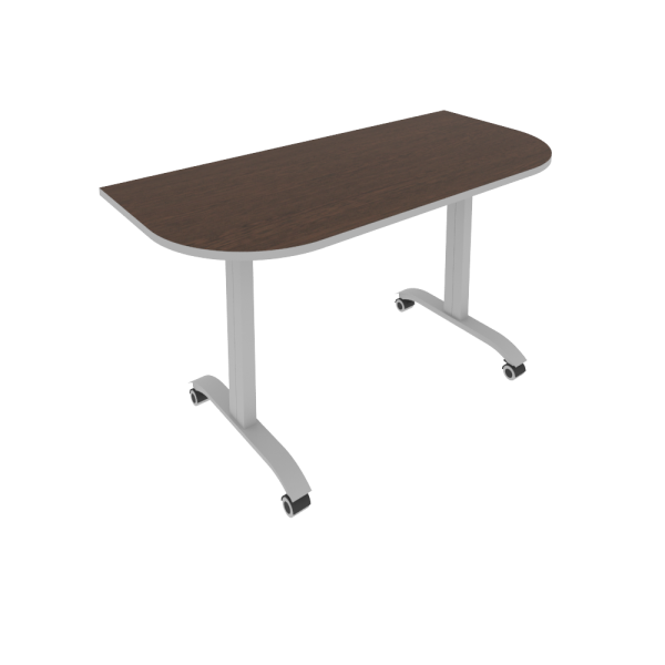 Стол складной радиусный Mobile system СМ-5.1 1400x650x757 (Венге Цаво-Титан/Серый металл)