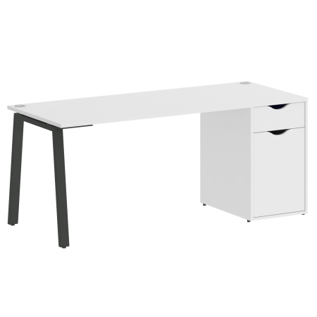 Стол письменный VR.SP-3-178.1.A 1780x720x750 (Белый Бриллиант/Антрацит Металл)